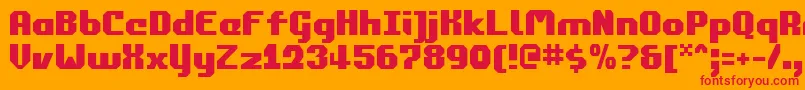 Commonv2 Font – Red Fonts on Orange Background