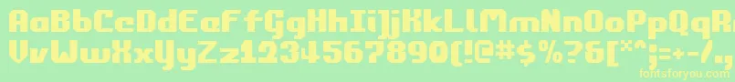 フォントCommonv2 – 黄色の文字が緑の背景にあります