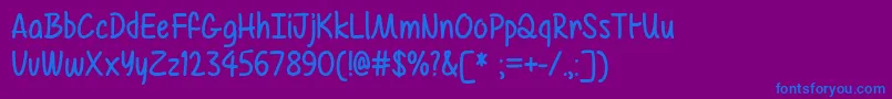 MfAirBalloon Font – Blue Fonts on Purple Background