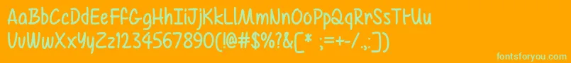 Шрифт MfAirBalloon – зелёные шрифты на оранжевом фоне