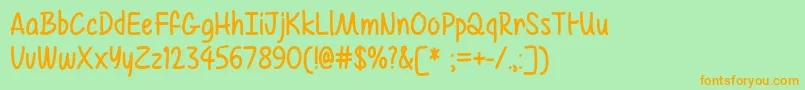 MfAirBalloon Font – Orange Fonts on Green Background