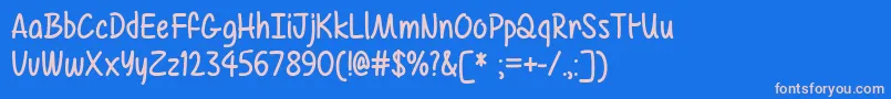 MfAirBalloon Font – Pink Fonts on Blue Background