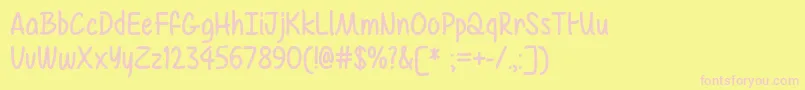 MfAirBalloon Font – Pink Fonts on Yellow Background