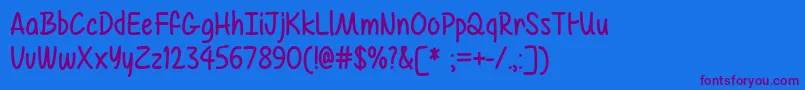 MfAirBalloon Font – Purple Fonts on Blue Background