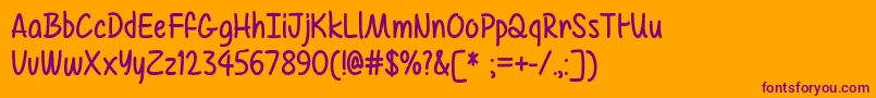 MfAirBalloon Font – Purple Fonts on Orange Background