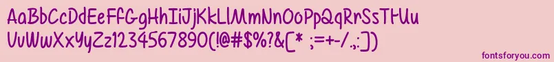 MfAirBalloon Font – Purple Fonts on Pink Background