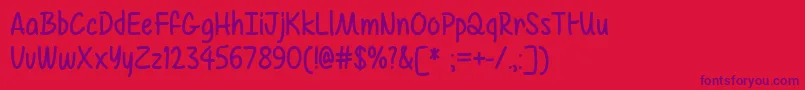 MfAirBalloon Font – Purple Fonts on Red Background