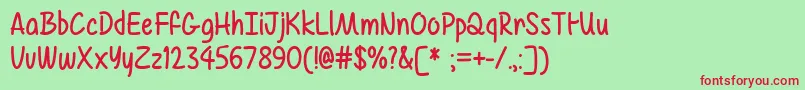 MfAirBalloon Font – Red Fonts on Green Background