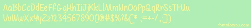 MfAirBalloon Font – Yellow Fonts on Green Background