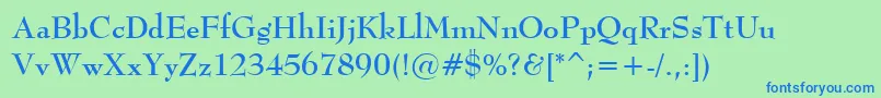 BernadetteBold Font – Blue Fonts on Green Background