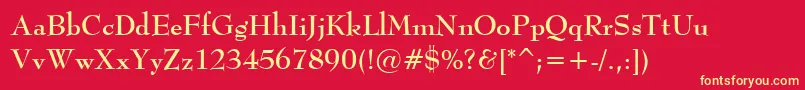 BernadetteBold Font – Yellow Fonts on Red Background