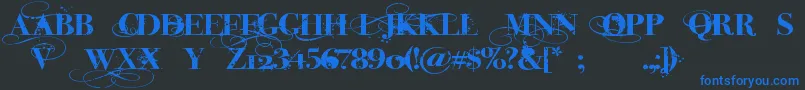 InkedGod Font – Blue Fonts on Black Background