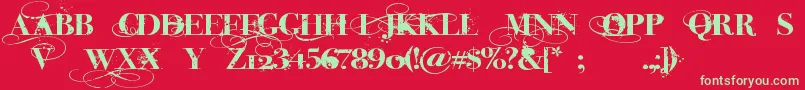 InkedGod Font – Green Fonts on Red Background