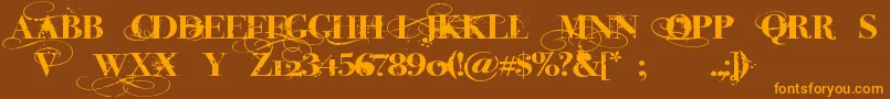 Шрифт InkedGod – оранжевые шрифты на коричневом фоне