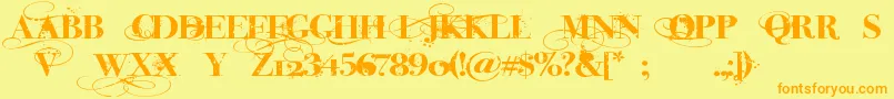 InkedGod Font – Orange Fonts on Yellow Background