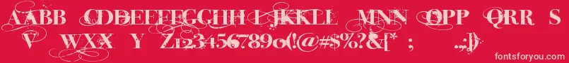 InkedGod Font – Pink Fonts on Red Background