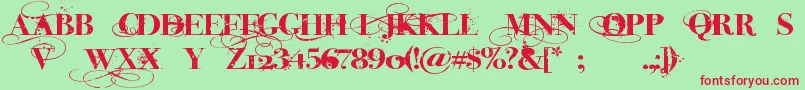 InkedGod Font – Red Fonts on Green Background