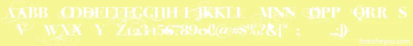 フォントInkedGod – 黄色い背景に白い文字