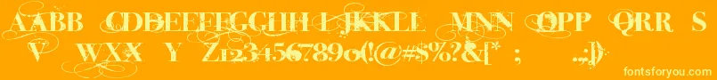 InkedGod Font – Yellow Fonts on Orange Background