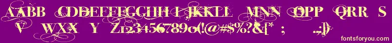 InkedGod Font – Yellow Fonts on Purple Background