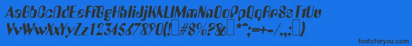 A770DecoItalic Font – Black Fonts on Blue Background