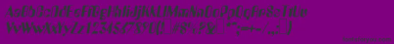 Fonte A770DecoItalic – fontes pretas em um fundo violeta