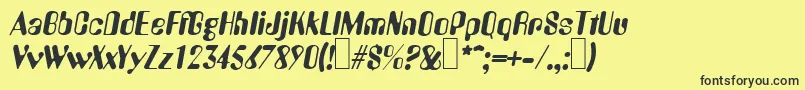 A770DecoItalic Font – Black Fonts on Yellow Background