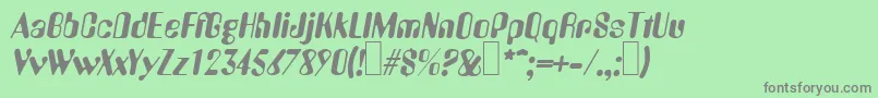 Fonte A770DecoItalic – fontes cinzas em um fundo verde
