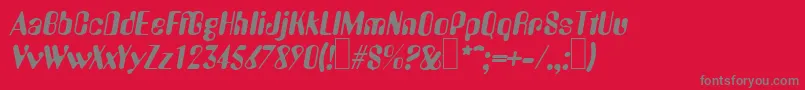 A770DecoItalic Font – Gray Fonts on Red Background