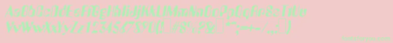 fuente A770DecoItalic – Fuentes Verdes Sobre Fondo Rosa