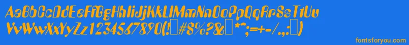 Czcionka A770DecoItalic – pomarańczowe czcionki na niebieskim tle