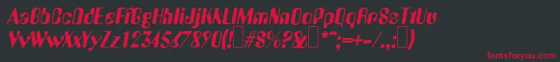 A770DecoItalic Font – Red Fonts on Black Background