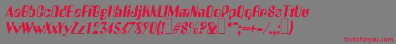 フォントA770DecoItalic – 赤い文字の灰色の背景