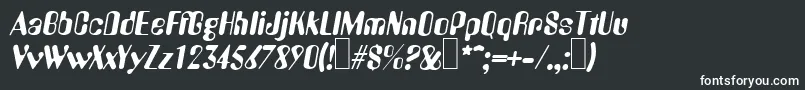 Шрифт A770DecoItalic – белые шрифты на чёрном фоне