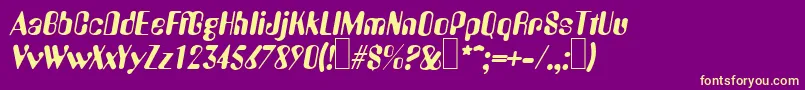 A770DecoItalic Font – Yellow Fonts on Purple Background