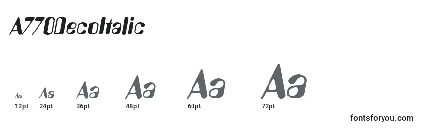 Größen der Schriftart A770DecoItalic