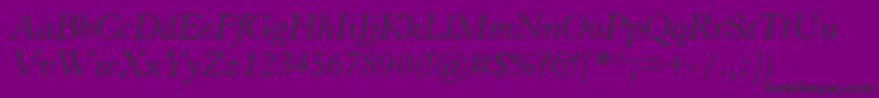 HorleyoldstylemtstdLightit Font – Black Fonts on Purple Background