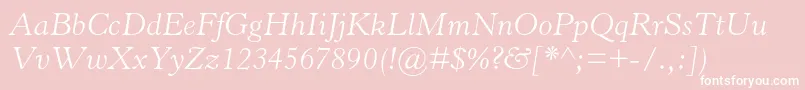 HorleyoldstylemtstdLightit Font – White Fonts on Pink Background