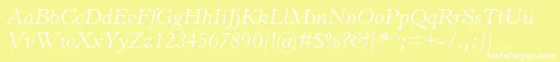 HorleyoldstylemtstdLightit Font – White Fonts on Yellow Background