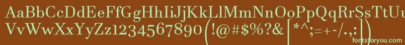 JavaneseText-fontti – vihreät fontit ruskealla taustalla