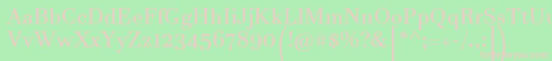 JavaneseText-fontti – vaaleanpunaiset fontit vihreällä taustalla