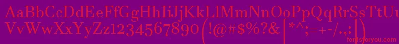 JavaneseText-Schriftart – Rote Schriften auf violettem Hintergrund