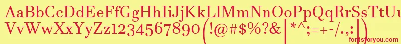 JavaneseText-fontti – punaiset fontit keltaisella taustalla