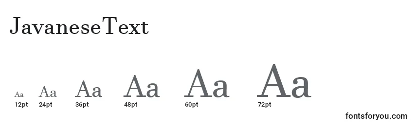 JavaneseText Font Sizes