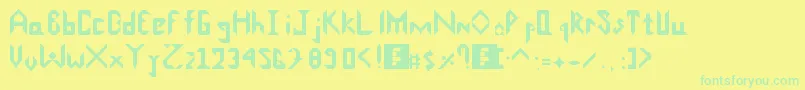 Czcionka ScarletRiverFont – zielone czcionki na żółtym tle