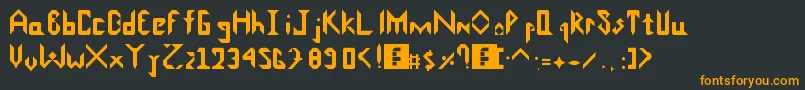 フォントScarletRiverFont – 黒い背景にオレンジの文字