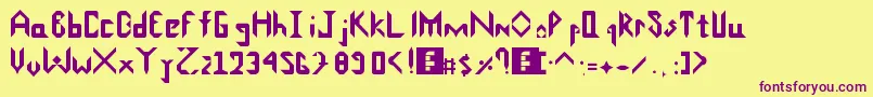 ScarletRiverFont Font – Purple Fonts on Yellow Background