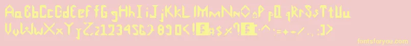 フォントScarletRiverFont – 黄色のフォント、ピンクの背景