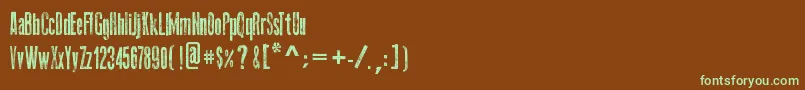 ThinPress-fontti – vihreät fontit ruskealla taustalla
