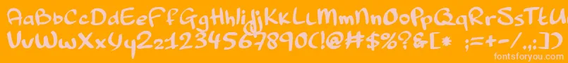 Pinda Font – Pink Fonts on Orange Background